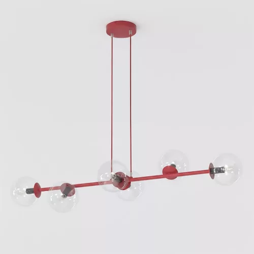 EMIBIG MAGNUS 6 BURGUNDY TRANSPARENT Bordó Beltéri Függőlámpa E14 IP20 EB-1645-6