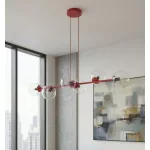 EMIBIG MAGNUS 6 BURGUNDY TRANSPARENT Bordó Beltéri Függőlámpa E14 IP20 EB-1645-6
