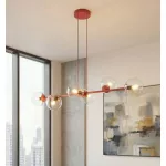 EMIBIG MAGNUS 6 BURGUNDY TRANSPARENT Bordó Beltéri Függőlámpa E14 IP20 EB-1645-6