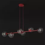 EMIBIG MAGNUS 6 BURGUNDY TRANSPARENT Bordó Beltéri Függőlámpa E14 IP20 EB-1645-6