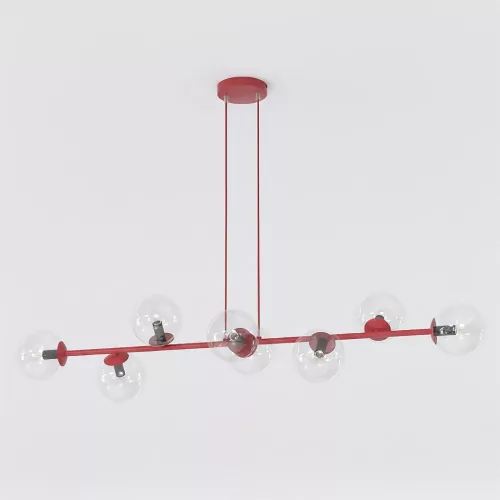 EMIBIG MAGNUS 8 BURGUNDY TRANSPARENT Bordó Beltéri Függőlámpa E14 IP20 EB-1645-8