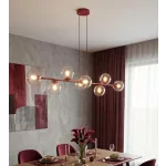 EMIBIG MAGNUS 8 BURGUNDY TRANSPARENT Bordó Beltéri Függőlámpa E14 IP20 EB-1645-8