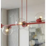 EMIBIG MAGNUS 8 BURGUNDY TRANSPARENT Bordó Beltéri Függőlámpa E14 IP20 EB-1645-8