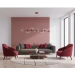 EMIBIG MAGNUS 8 BURGUNDY TRANSPARENT Bordó Beltéri Függőlámpa E14 IP20 EB-1645-8