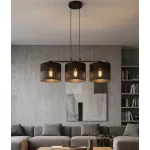 EMIBIG KARBON 3 BLACK Fekete Beltéri Függőlámpa E27 IP20 EB-1651-3
