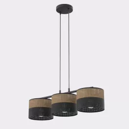   EMIBIG KARBON 3 BL BROWN Fekete Beltéri Függőlámpa E27 IP20 EB-1653-3
