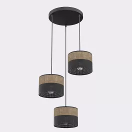   EMIBIG KARBON 3 BL BROWN PREM Fekete Beltéri Függőlámpa E27 IP20 EB-1653-3PREM