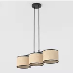 EMIBIG ECO 3 BL RATTAN Fekete Beltéri Függőlámpa E27 IP20 EB-1654-3