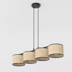 EMIBIG ECO 4 BL RATTAN Fekete Beltéri Függőlámpa E27 IP20 EB-1654-4