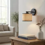 EMIBIG ECO K1 BL RATTAN Fekete Beltéri Fali lámpa E27 IP20 EB-1654-K1