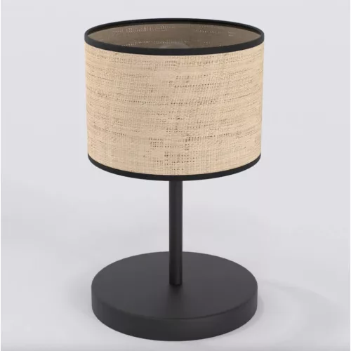 EMIBIG ECO LN1 BL RATTAN Fekete Beltéri Asztali lámpa E27 IP20 EB-1654-LN1