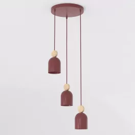   EMIBIG MESI 3PREM BURGUNDY Bordó Beltéri Függőlámpa GU10 IP20 EB-1695-3PREM