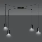 EMIBIG TRAKER 4 BL/BLACK Fekete Beltéri Függőlámpa GU10 IP20 EB-524-4