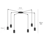 EMIBIG TRAKER 6 BL/BLACK Fekete Beltéri Függőlámpa GU10 IP20 EB-524-6