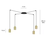 EMIBIG TRAKER 4 BL/GOLD Fekete Beltéri Függőlámpa GU10 IP20 EB-526-4