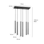 EMIBIG SELTER 6 BLACK Fekete Beltéri Függőlámpa G9 IP20 EB-552-6