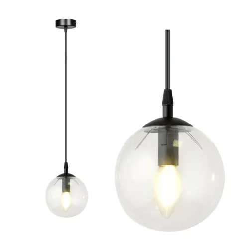 EMIBIG COSMO 1 BL TRANSPARENT Fekete Beltéri Függőlámpa E14 IP20 EB-711-1