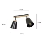 EMIBIG ATLAS 2 BLACK Fekete Beltéri Mennyezeti lámpa E27 IP20 EB-725-2