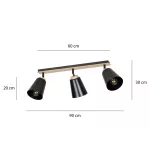 EMIBIG ATLAS 3 BLACK Fekete Beltéri Mennyezeti lámpa E27 IP20 EB-725-3