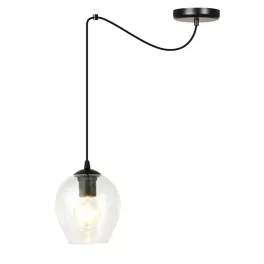   EMIBIG LEVEL 1 BL TRANSPARENT Fekete Beltéri Függőlámpa E27 IP20 EB-756-1