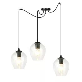   EMIBIG LEVEL 3 BL TRANSPARENT Fekete Beltéri Függőlámpa E27 IP20 EB-756-3