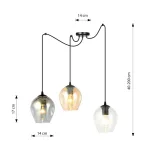 EMIBIG LEVEL 3 BL MIX Fekete Beltéri Függőlámpa E27 IP20 EB-759-3