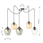 EMIBIG LEVEL 5 BL MIX Fekete Beltéri Függőlámpa E27 IP20 EB-759-5