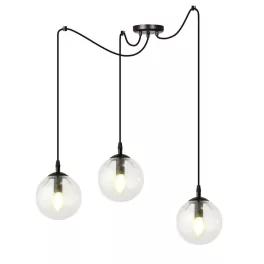   EMIBIG GIGI 3 BL TRANSPARENT Fekete Beltéri Függőlámpa E14 IP20 EB-936-3