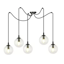   EMIBIG GIGI 5 BL TRANSPARENT Fekete Beltéri Függőlámpa E14 IP20 EB-936-5