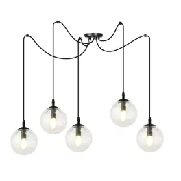   EMIBIG GIGI 5 BL TRANSPARENT Fekete Beltéri Függőlámpa E14 IP20 EB-936-5
