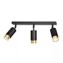   EMIBIG HIRO 3 BL/GOLD Fekete Beltéri Mennyezeti lámpa GU10 IP20 EB-965-3