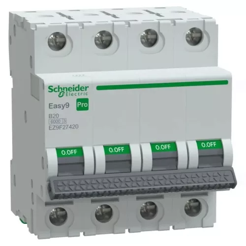 EASY9 PRO Kismegszakító, 4P, B, 20A 4 pólusú EZ9F27420 Schneider