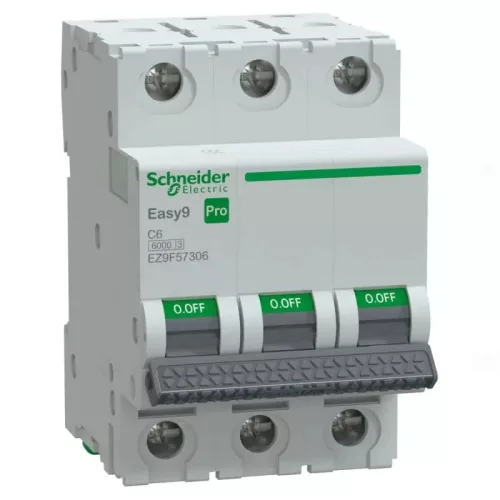 EASY9 PRO Kismegszakító, 3P, C, 6A 3 pólusú EZ9F57306 Schneider