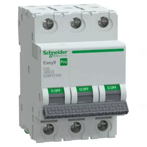 EASY9 PRO Kismegszakító, 3P, C, 20A 3 pólusú EZ9F57320 Schneider