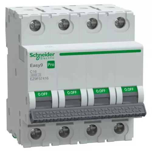 EASY9 PRO Kismegszakító, 4P, C, 16A 4 pólusú EZ9F57416 Schneider