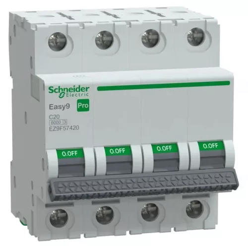EASY9 PRO Kismegszakító, 4P, C, 20A 4 pólusú EZ9F57420 Schneider