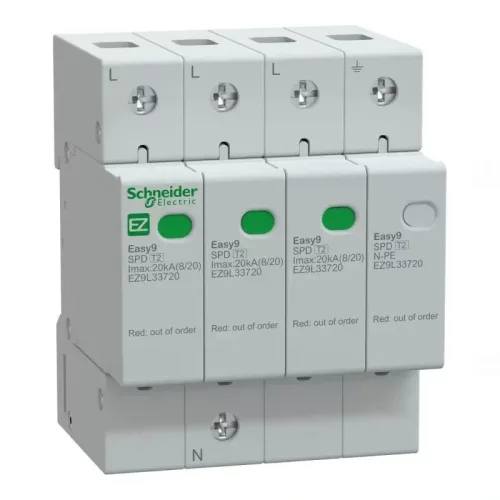 EASY9 PRO Túlfeszültség-korlátozó, T2, 20kA, 3P-N EZ9L33720 Schneider