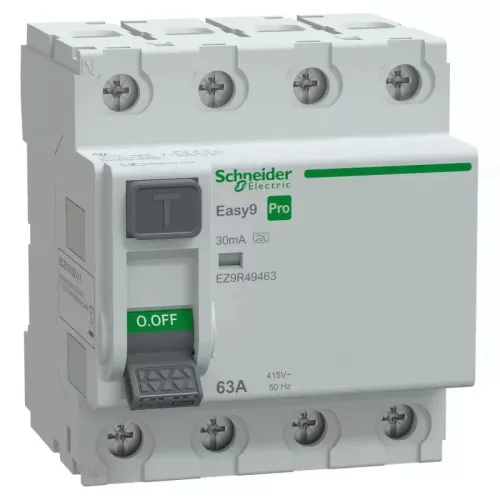 EASY9 PRO Áram-védőkapcsoló, A osztály, 4P, 63A, 30mA Fí-relé EZ9R49463 Schneider