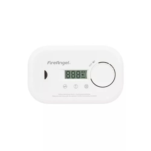 FireAngel FA6812-EU szén-monoxid vészjelző, cserélhető elem, 10 év várható üzemidő, LCD kijelző, fehér