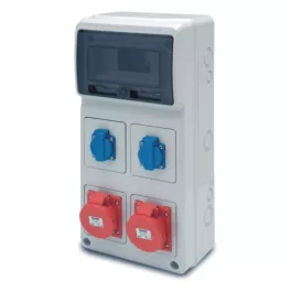   ACQUA doboz 8 modul - 2db házt. - 2db 3P+F 16A ipari (23330) IP44, 6505, Famatel S.A
