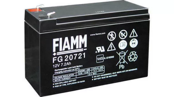FIAMM FG20721 Batterie de l'onduleur 7,2 Ah 12 V - Batteries de l'onduleur (Noir, 7,2 Ah, 12 V, 1 pièce(s), 5 année(s), 2,43 kg