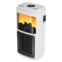   Home FKH 401 hordozható elektromos mini kerámia fűtőtest, 400W, elektronikus termosztát, lángeffekt, fehér, FKH_401