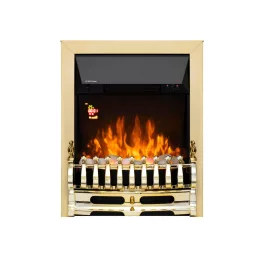   HOME FKKI25G beépíthető elektromos látványkandalló, max. 2000 W, LED fényeffekt, 2 fokozat, távirányító, heti időzítés, arany díszítés