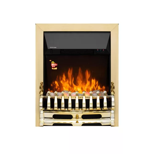 HOME FKKI25G beépíthető elektromos látványkandalló, max. 2000 W, LED fényeffekt, 2 fokozat, távirányító, heti időzítés, arany díszítés