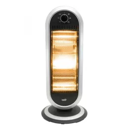   Home KF 231 álló elektromos halogén hősugárzó fűtőtest, 400W/800W/1200W, oszcillálás, IP20 védelem, fekete/ezüst, FK_231
