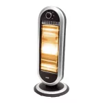 Home KF 231 álló elektromos halogén hősugárzó fűtőtest, 400W/800W/1200W, oszcillálás, IP20 védelem, fekete/ezüst, FK_231