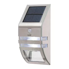   Home FLP30SOLAR napelemes LED lámpa, 30 lm, PIR mozgásérzékelő, 3-5m, 2 db hidegfehér SMD LED, energiatakarékos, fém + műanyag, IP44, FLP30SOLAR
