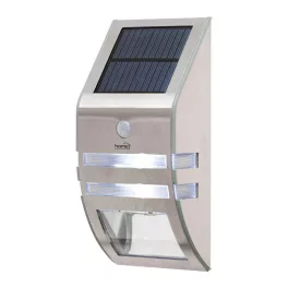   Home FLP30SOLAR napelemes LED lámpa, 30 lm, PIR mozgásérzékelő, 3-5m, 2 db hidegfehér SMD LED, energiatakarékos, fém + műanyag, IP44, FLP30SOLAR