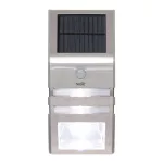 Home FLP30SOLAR napelemes LED lámpa, 30 lm, PIR mozgásérzékelő, 3-5m, 2 db hidegfehér SMD LED, energiatakarékos, fém + műanyag, IP44, FLP30SOLAR