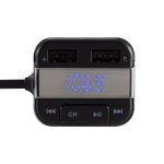 SAL FMBT MIC autós kihangosító és töltő, beépített vezetékes mikrofon, feszültségmérő, Siri, Google Assistant, dupla USB gyorstöltő, FMBT_MIC